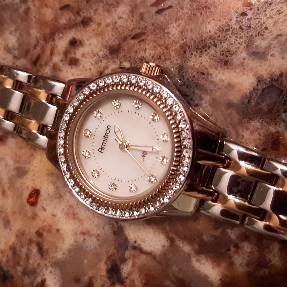 Armitron Watch- Beautiful❣Mother of Pearl and Crystals